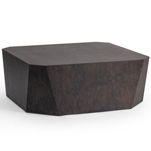 Mesa de comedor rectangular extensible madera flotante, madera carbonizada