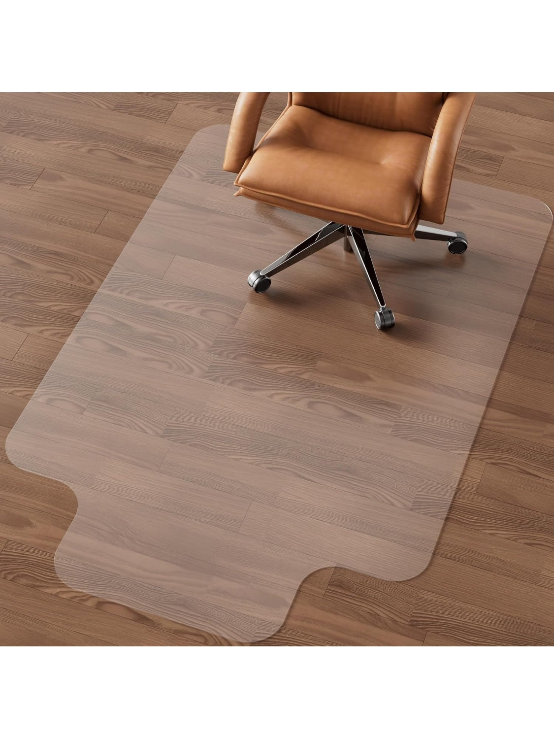Protector Transparente para Suelo Duro con Forma de T para Silla de Oficina