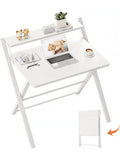 Mesa Plegable de Oficina con Soporte para Monitor y Diseno Compacto para Espacios Reducidos