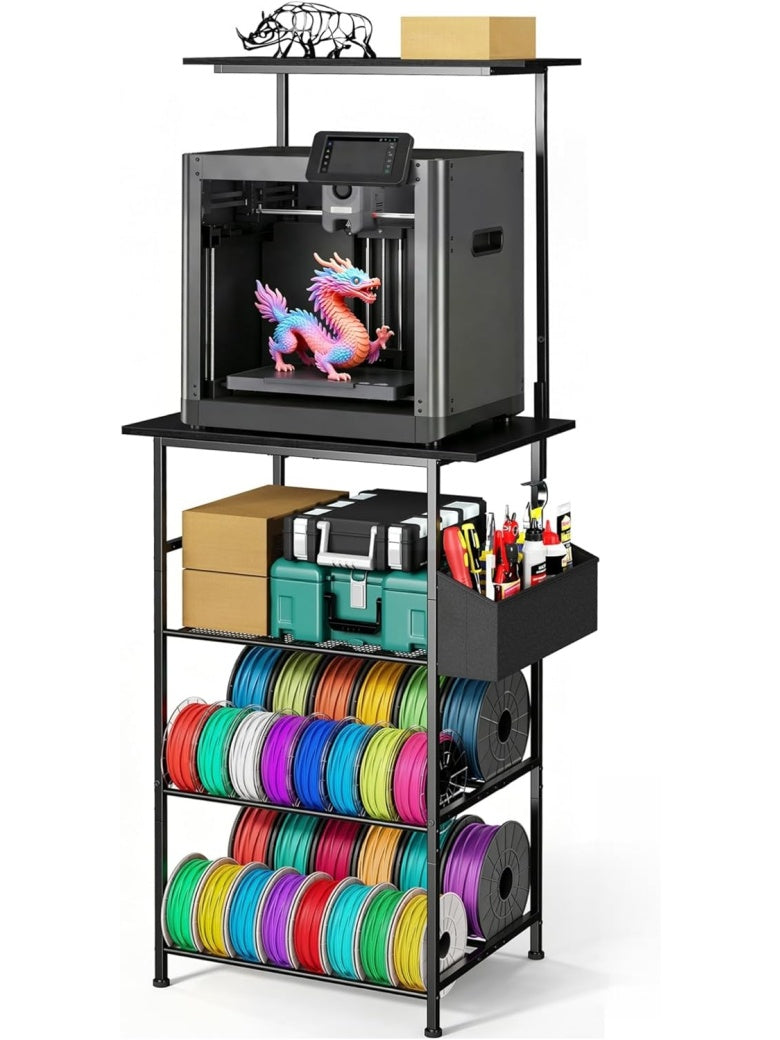 Mesa Auxiliar para Impresora 3D con 5 Niveles de Almacenamiento y Soporte para Filamentos